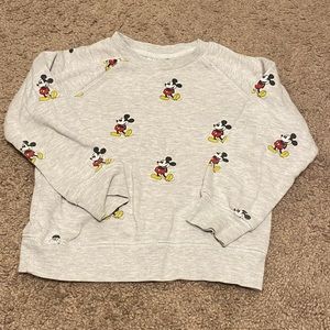 Disney Light Gray Mickey Mouse Crewneck Sweatshirt 4T